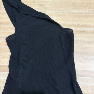 Hence Black Knit One-Shoulder Top
